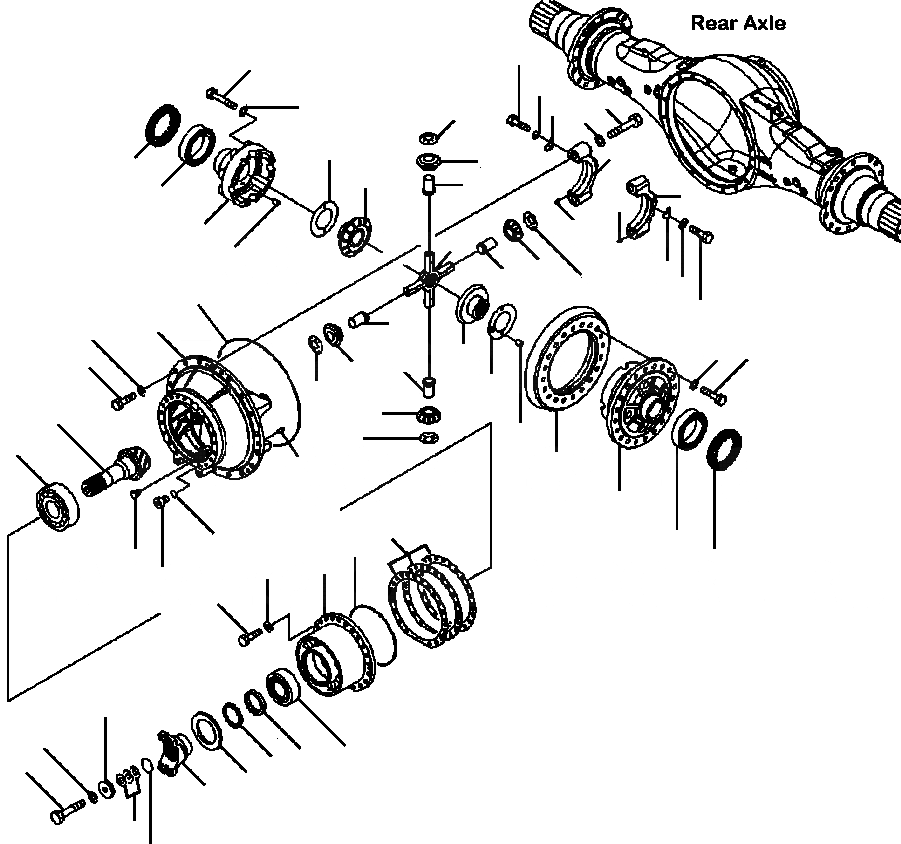 Схема запчастей Komatsu WA500-6 - F-A ЗАДН. МОСТ ДИФФЕРЕНЦ. (заводской номер A9-A9) СИЛОВАЯ ПЕРЕДАЧА И КОНЕЧНАЯ ПЕРЕДАЧА