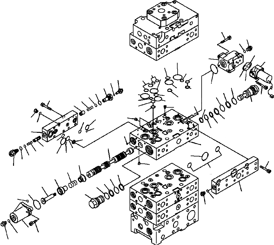 Схема запчастей Komatsu WA500-6 - H-8A ОСНОВН. КЛАПАН 2-Х СЕКЦИОНН. ДЛЯ ECSS (8/9) ГИДРАВЛИКА