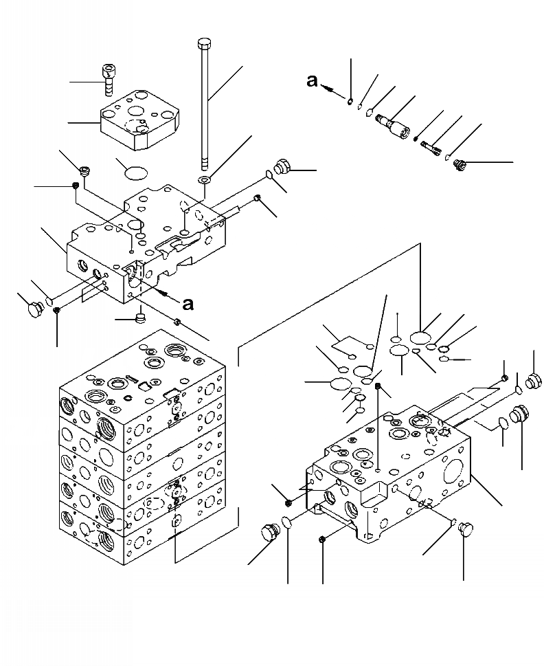 Схема запчастей Komatsu WA500-6 - H-B ОСНОВН. КЛАПАН 3-Х СЕКЦИОНН. ДЛЯ ECSS (/) ГИДРАВЛИКА