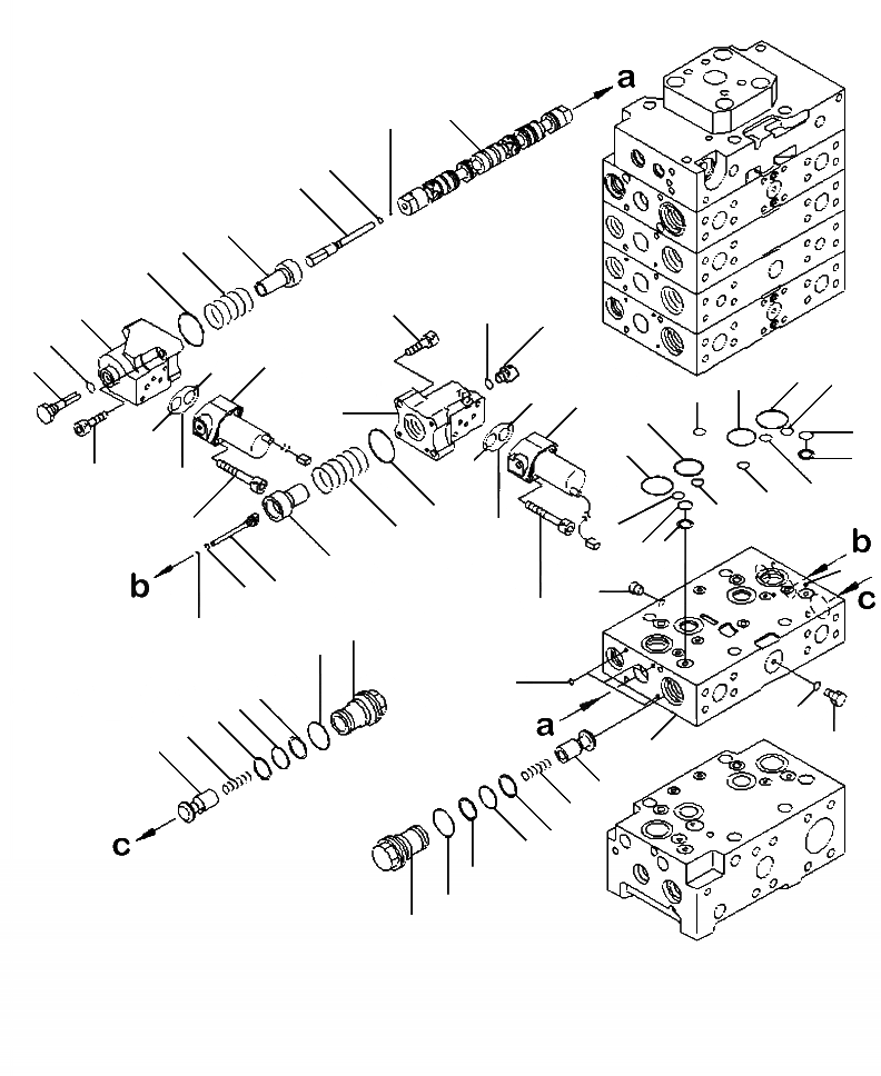 Схема запчастей Komatsu WA500-6 - H-B ОСНОВН. КЛАПАН 3-Х СЕКЦИОНН. ДЛЯ ECSS (/) ГИДРАВЛИКА