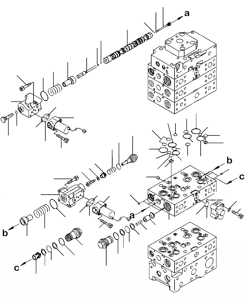 Схема запчастей Komatsu WA500-6 - H-7B ОСНОВН. КЛАПАН 3-Х СЕКЦИОНН. ДЛЯ ECSS (7/) ГИДРАВЛИКА