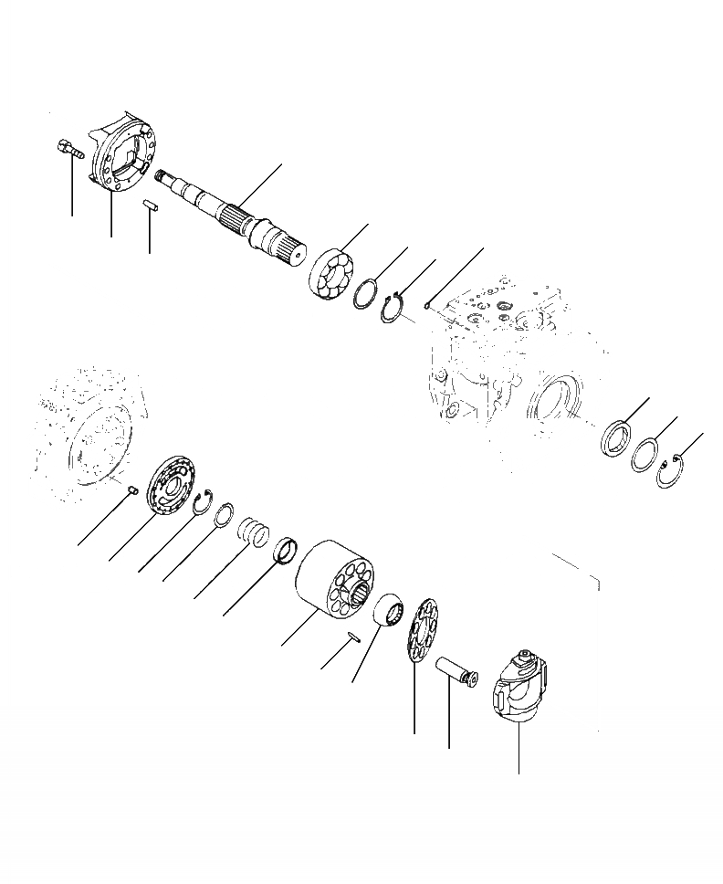 Схема запчастей Komatsu WA500-6 - H-A ГИДР. НАСОС. ПОГРУЗ. НАСОС ASSEMBLY (ВАЛ И ПОРШЕНЬ) (/8) ГИДРАВЛИКА