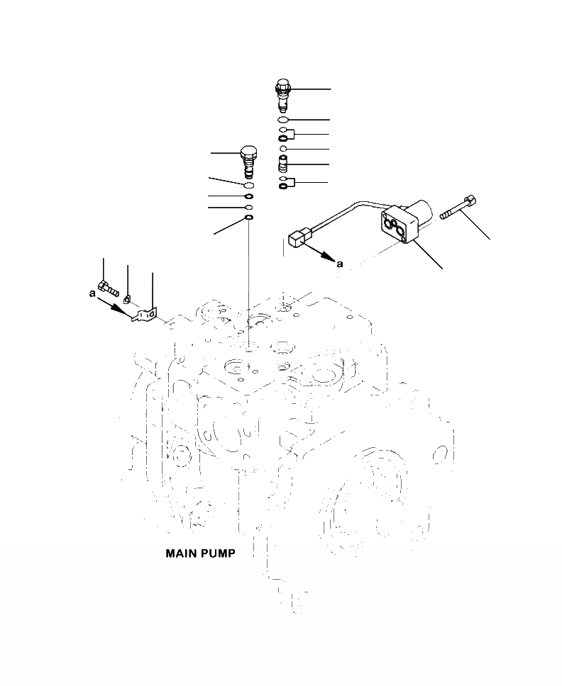 Схема запчастей Komatsu WA500-6 - H-A7 ГИДР. НАСОС. ПОГРУЗ. НАСОС ASSEMBLY (ГЛАВН. И РАСПРЕДЕЛИТ. КЛАПАН) (8/8) ГИДРАВЛИКА