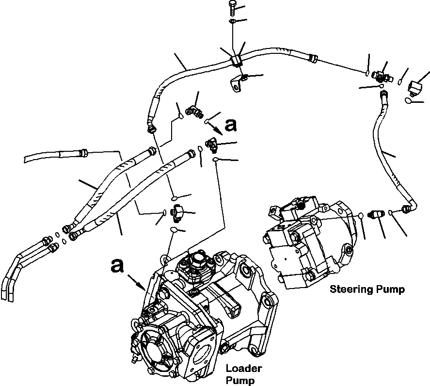 Схема запчастей Komatsu WA500-6 - H-A ГИДРОЛИНИЯ ГЛАВН. ЛИНИЯ - - ПОГРУЗ. И НАСОС РУЛЕВ. УПРАВЛ-ЯS (/) ГИДРАВЛИКА