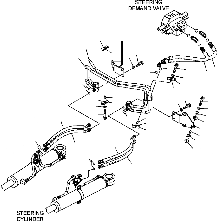 Схема запчастей Komatsu WA500-6 - H-A ГИДРОЛИНИЯ (РУЛЕВ. УПРАВЛЕНИЕ) ЛИНИЯ ЦИЛИНДРА РУЛЕВ. УПР-Я ГИДРАВЛИКА
