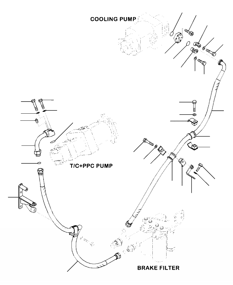 Схема запчастей Komatsu WA500-6 - K-9A ТОРМОЗ. СИСТЕМА ОХЛАЖДЕНИЯ ЗАДН. ЛИНИЯ - НАСОС - ФИЛЬТР. OPERATORXD S ОБСТАНОВКА И СИСТЕМА УПРАВЛЕНИЯ