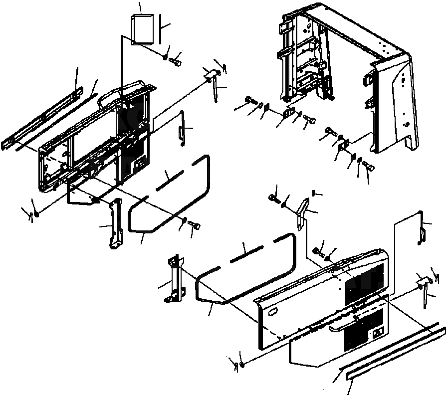 Схема запчастей Komatsu WA500-6 - M-A КАПОТ  ДВЕРЬ, CATCH, УПЛОТНЕНИЕ И БЛОКИР. ЧАСТИ КОРПУСА