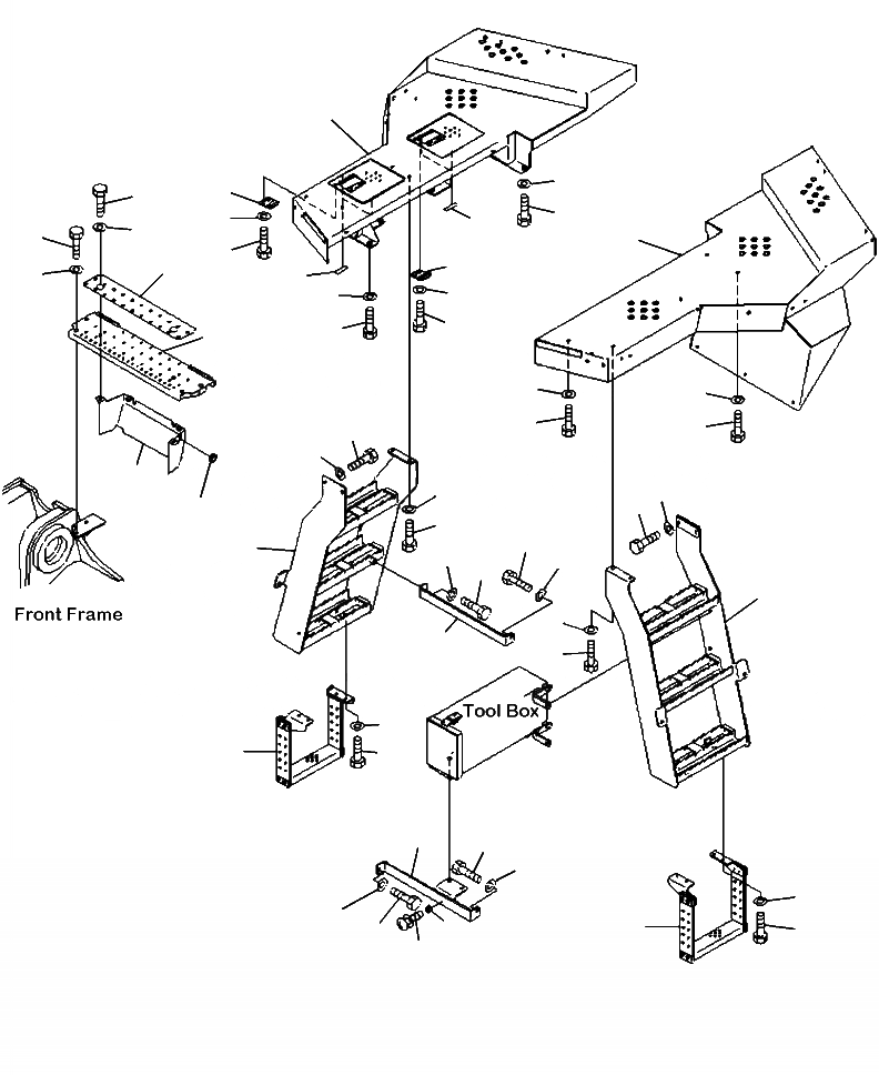 Схема запчастей Komatsu WA500-6 - M-A ENTRY ЛЕСТНИЦАS ЛЕСТНИЦАS, СУППОРТS И СТУПЕНИS ЧАСТИ КОРПУСА