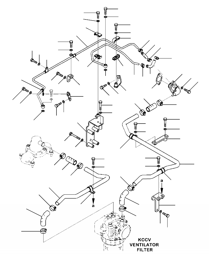 Схема запчастей Komatsu WA500-7 - A7-AA KOMATSU ЗАКРЫТ.D CRANKКОРПУС ВЕНТИЛЯТОР (KCCV) ВЕНТИЛЯТОР ЛИНИИ ДВИГАТЕЛЬ