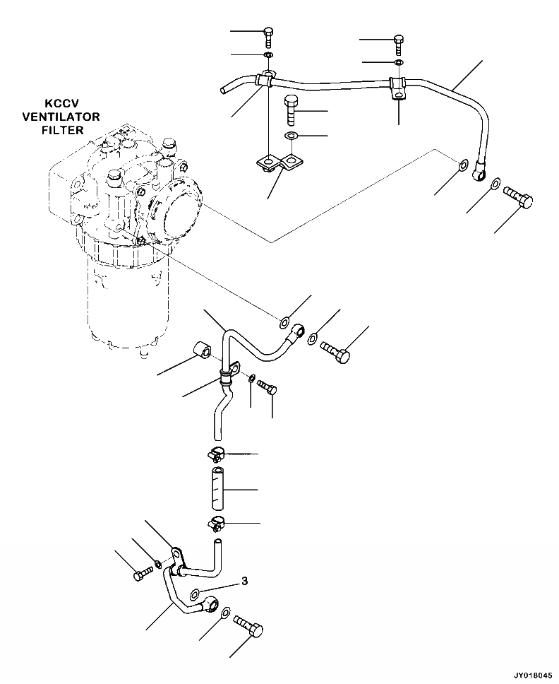 Схема запчастей Komatsu WA500-7 - A7-AA KOMATSU ЗАКРЫТ.D CRANKКОРПУС ВЕНТИЛЯТОР (KCCV) ХЛАДАГЕНТ ТРУБЫ ДВИГАТЕЛЬ