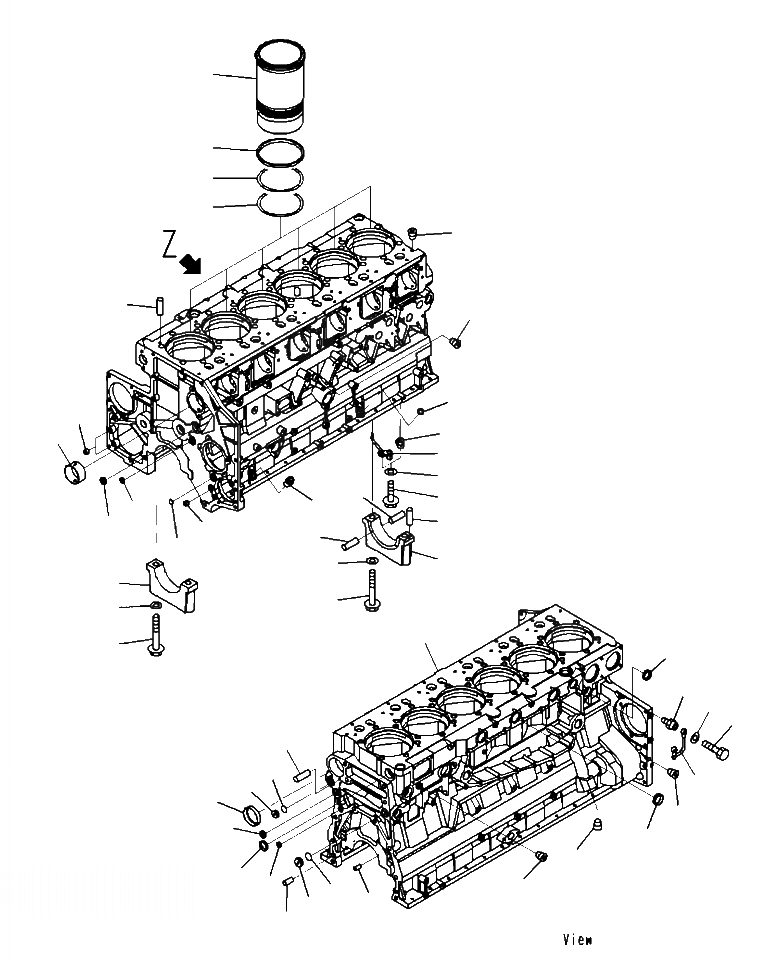 Схема запчастей Komatsu WA500-7 - A-AA БЛОК ЦИЛИНДРОВ ДВИГАТЕЛЬ
