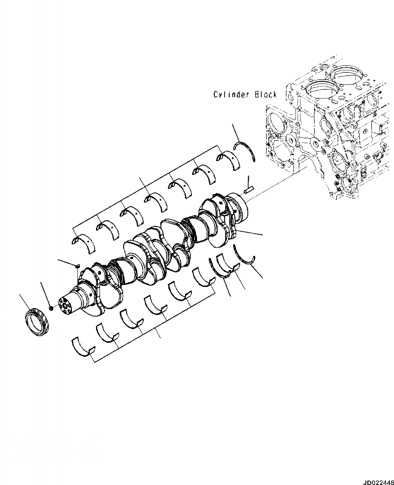 Схема запчастей Komatsu WA500-7 - A-AA КОЛЕНВАЛ ДВИГАТЕЛЬ