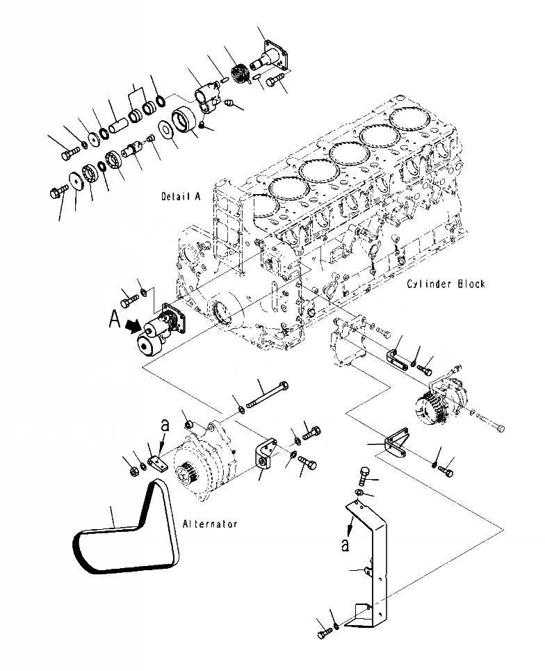 Схема запчастей Komatsu WA500-7 - A-AB ШКИВ ПРИВОДА ГЕНЕРАТОРА ДВИГАТЕЛЬ