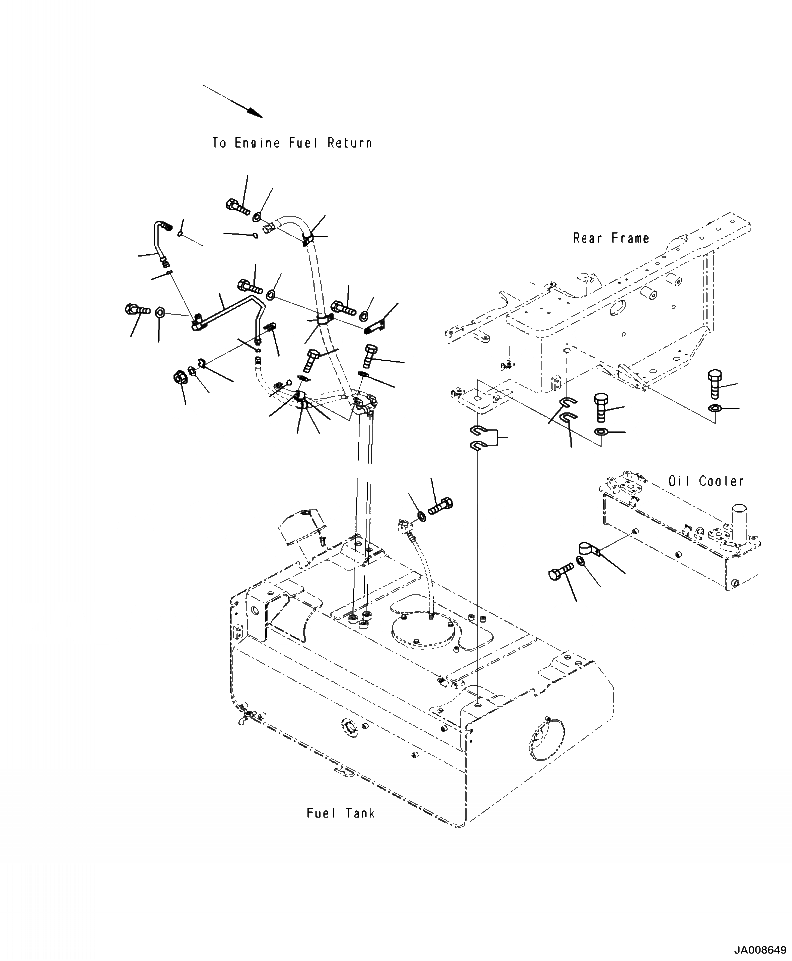 Схема запчастей Komatsu WA500-7 - D-A ТОПЛИВН. БАК. КРЕПЛЕНИЕ ТОПЛИВН. БАК. AND КОМПОНЕНТЫ