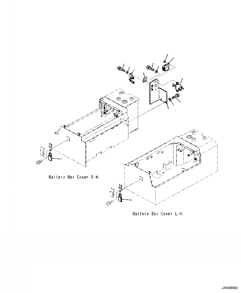 Схема запчастей Komatsu WA500-7 - E-A КОРПУС АККУМУЛЯТОРА DISCONNECT ПЕРЕКЛЮЧАТЕЛЬ ЭЛЕКТРИКА