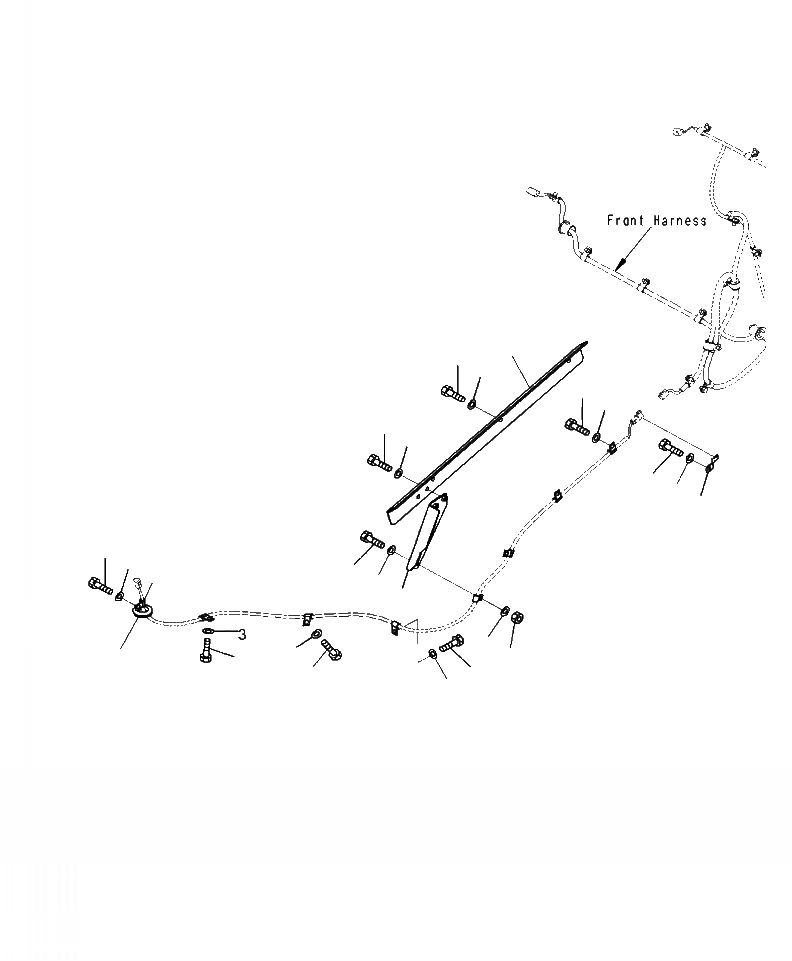 Схема запчастей Komatsu WA500-7 - E-A ПЕРЕДН. ПРОВОДКА КРЕПЛЕНИЕ ЭЛЕКТРИКА