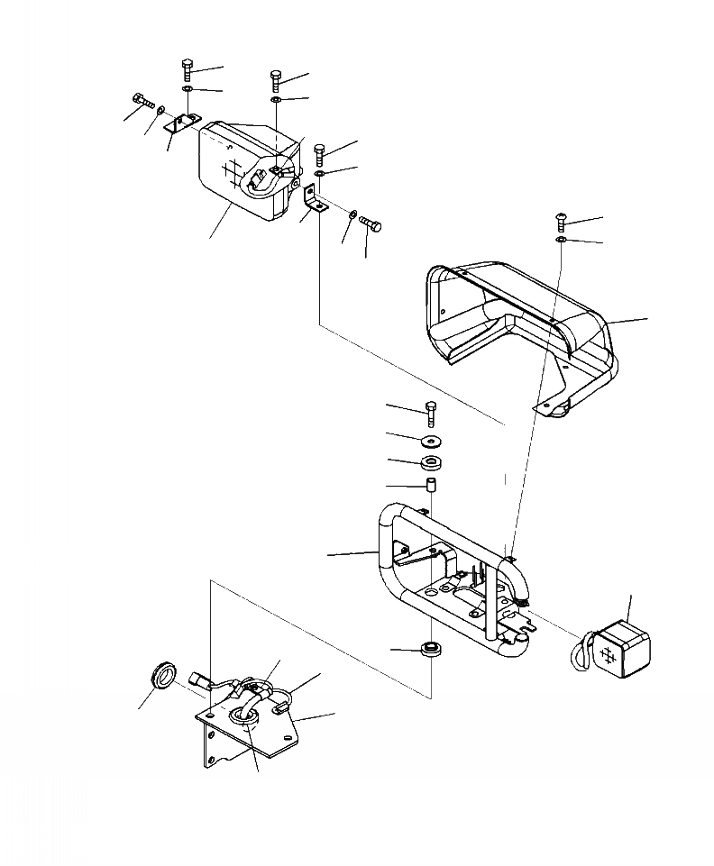 Схема запчастей Komatsu WA500-7 - E-A ПЕРЕДН. ОСВЕЩЕНИЕ ЛЕВ. ЭЛЕКТРИКА