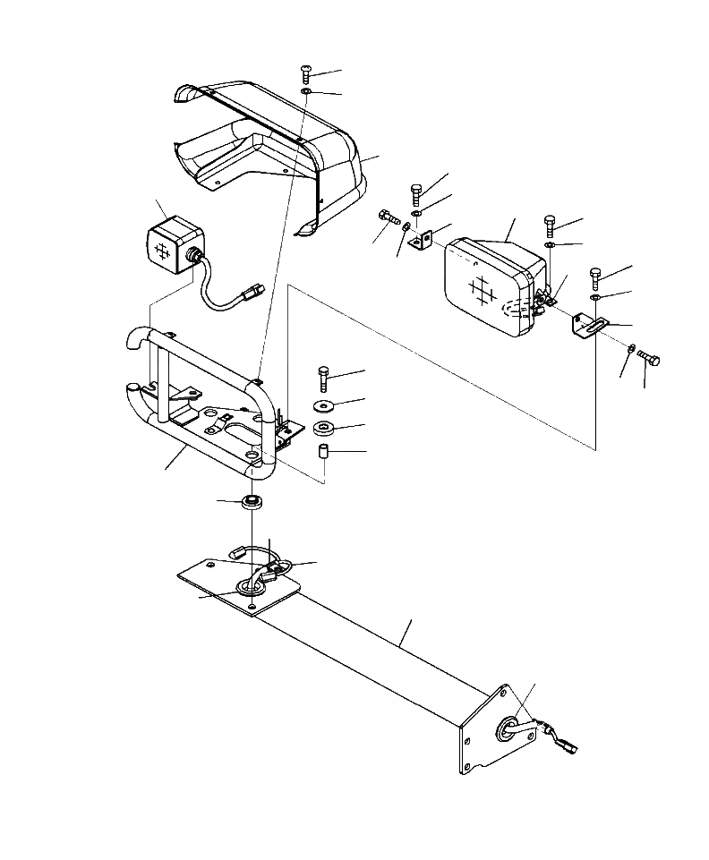 Схема запчастей Komatsu WA500-7 - E-A ПЕРЕДН. ОСВЕЩЕНИЕ ПРАВ. ЭЛЕКТРИКА