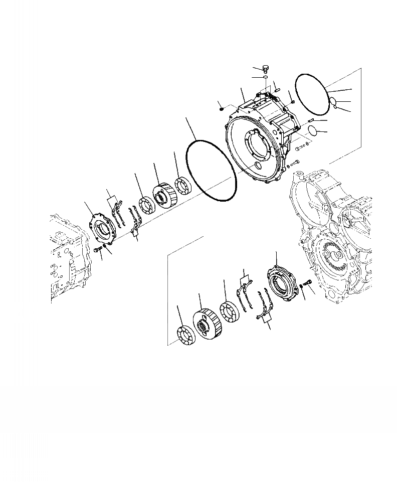Схема запчастей Komatsu WA500-7 - F-A КОРПУС ГИДРОТРАНСФОРМАТОРА (/) СИЛОВАЯ ПЕРЕДАЧА И КОНЕЧНАЯ ПЕРЕДАЧА