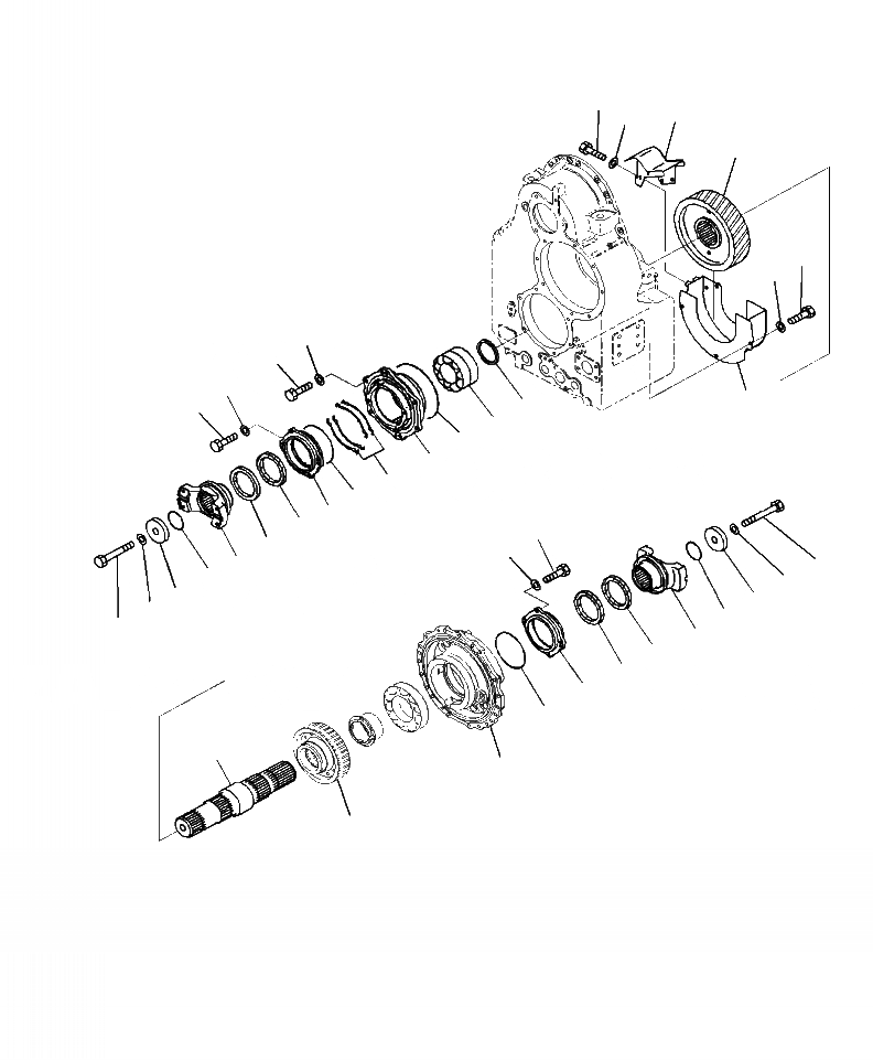 Схема запчастей Komatsu WA500-7 - F-A ТРАНСМИССИЯ ВЫХОДНОЙ ВАЛ СИЛОВАЯ ПЕРЕДАЧА И КОНЕЧНАЯ ПЕРЕДАЧА