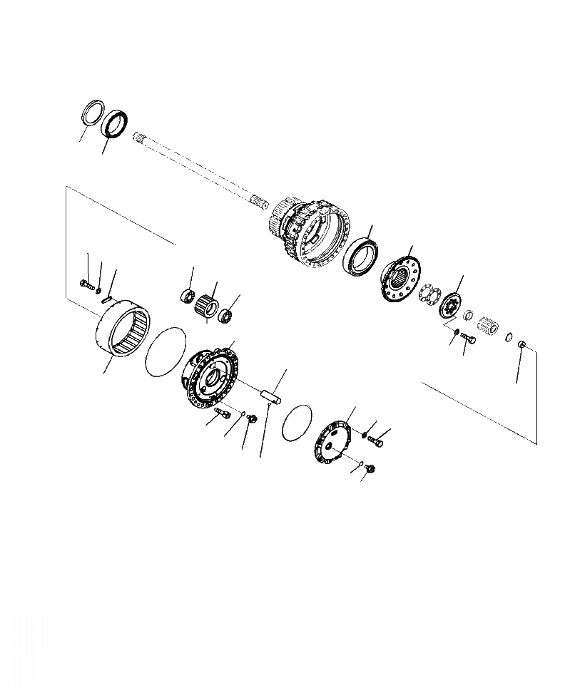 Схема запчастей Komatsu WA500-7 - F-A ПЕРЕДНИЙ МОСТ ЛЕВ. КОНЕЧНАЯ ПЕРЕДАЧА (/) СИЛОВАЯ ПЕРЕДАЧА И КОНЕЧНАЯ ПЕРЕДАЧА