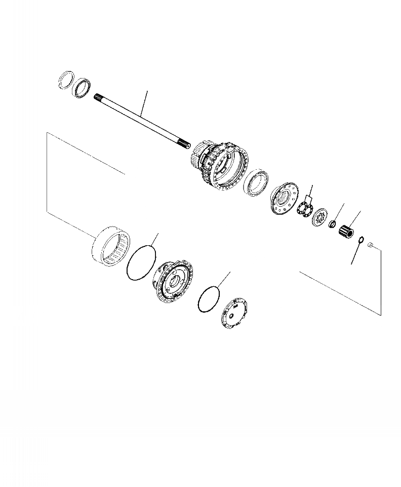 Схема запчастей Komatsu WA500-7 - F-A ПЕРЕДНИЙ МОСТ ЛЕВ. КОНЕЧНАЯ ПЕРЕДАЧА (/) СИЛОВАЯ ПЕРЕДАЧА И КОНЕЧНАЯ ПЕРЕДАЧА