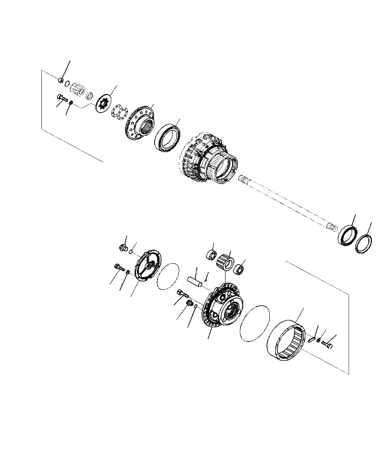Схема запчастей Komatsu WA500-7 - F-A ЗАДН. МОСТ ПРАВ. КОНЕЧНАЯ ПЕРЕДАЧА (/) СИЛОВАЯ ПЕРЕДАЧА И КОНЕЧНАЯ ПЕРЕДАЧА