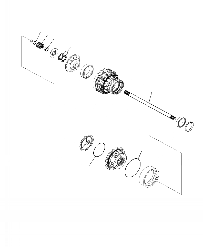 Схема запчастей Komatsu WA500-7 - F-A ЗАДН. МОСТ ПРАВ. КОНЕЧНАЯ ПЕРЕДАЧА (/) СИЛОВАЯ ПЕРЕДАЧА И КОНЕЧНАЯ ПЕРЕДАЧА