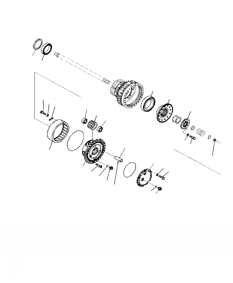 Схема запчастей Komatsu WA500-7 - F-A ЗАДН. МОСТ ЛЕВ. КОНЕЧНАЯ ПЕРЕДАЧА (/) СИЛОВАЯ ПЕРЕДАЧА И КОНЕЧНАЯ ПЕРЕДАЧА