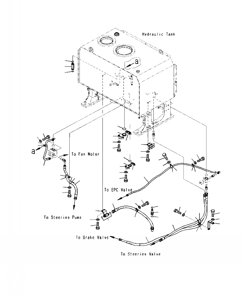 Схема запчастей Komatsu WA500-7 - H-A ГИДР. БАК. БАК ТРУБЫ (/) (БЕЗ ЭКСТРЕНН. РУЛЕВ. УПРАВЛЕНИЕ) ГИДРАВЛИКА