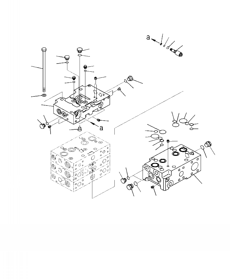 Схема запчастей Komatsu WA500-7 - H-A ОСНОВН. УПРАВЛЯЮЩ. КЛАПАН 2-Х СЕКЦИОНН. КЛАПАН (/) ГИДРАВЛИКА