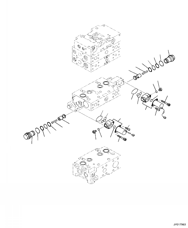 Схема запчастей Komatsu WA500-7 - H-A ОСНОВН. УПРАВЛЯЮЩ. КЛАПАН 2-Х СЕКЦИОНН. КЛАПАН (/) ГИДРАВЛИКА