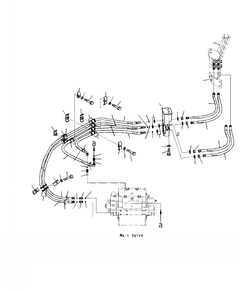 Схема запчастей Komatsu WA500-7 - H-7A ГИДРОЛИНИЯ ГЛАВН. ТРУБЫ (/) ГИДРАВЛИКА