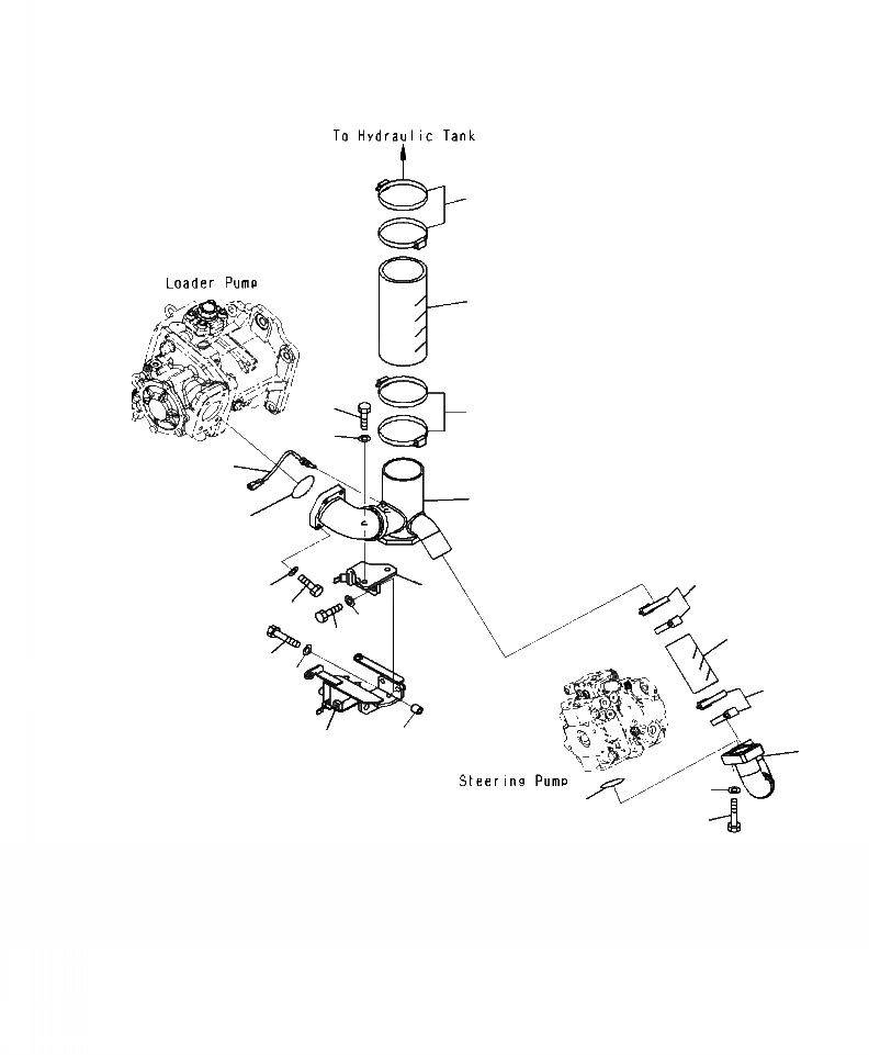 Схема запчастей Komatsu WA500-7 - H-A ГИДРОЛИНИЯ ВСАСЫВ. ЛИНИЯ ГИДРАВЛИКА