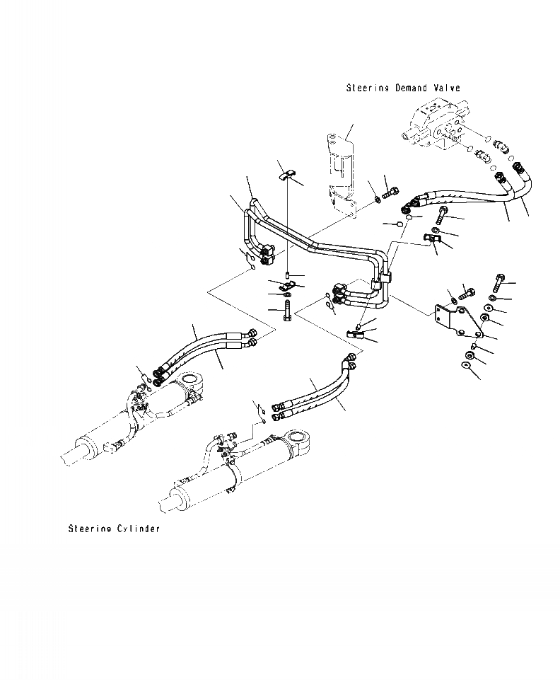 Схема запчастей Komatsu WA500-7 - H-A ГИДРОЛИНИЯ (РУЛЕВ. УПРАВЛЕНИЕ) ЦИЛИНДР РУЛЕВ. УПР-Я ТРУБЫ ГИДРАВЛИКА