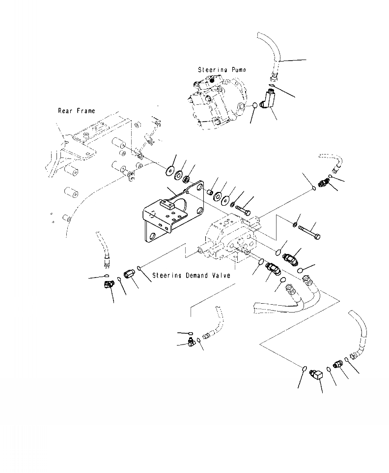 Схема запчастей Komatsu WA500-7 - H-8A ГИДРОЛИНИЯ (РУЛЕВ. УПРАВЛЕНИЕ) КРЕПЛЕНИЕ КЛАПАНА РУЛЕВ. УПРАВЛЕНИЯ И СОЕД-Е ГИДРАВЛИКА