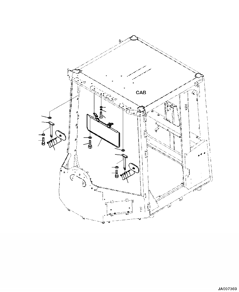 Схема запчастей Komatsu WA500-7 - K-A КАБИНА ROPS ЗЕРКАЛАAND КОЗЫРЕК ОТ СОЛНЦА. OPERATORXD S ОБСТАНОВКА И СИСТЕМА УПРАВЛЕНИЯ