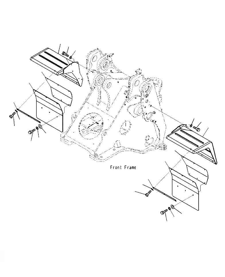 Схема запчастей Komatsu WA500-7 - M-A ПЕРЕДН. КРЫЛОS ЧАСТИ КОРПУСА