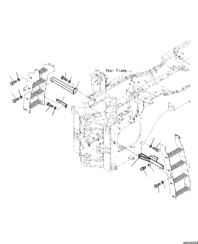 Схема запчастей Komatsu WA500-7 - M-A ЛЕСТНИЦА СУППОРТ И КРЕПЛЕНИЕ ЧАСТИ КОРПУСА