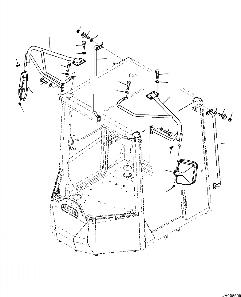 Схема запчастей Komatsu WA500-7 - M-A ЗАДН. VIEW MIRRORS ЧАСТИ КОРПУСА
