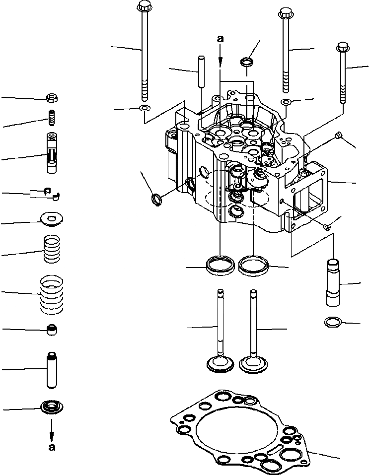 Схема запчастей Komatsu WA500-6 - A-AD ГОЛОВКА ЦИЛИНДРОВ ДВИГАТЕЛЬ