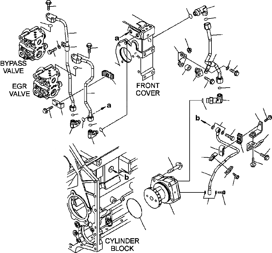 Схема запчастей Komatsu WA500-6 - A-DA ВЫПУСКН. GAS RECIRCULATION (EGR) КЛАПАН МАСЛ. НАСОС КРЕПЛЕНИЕ И ПАТРУБКИ ДВИГАТЕЛЬ
