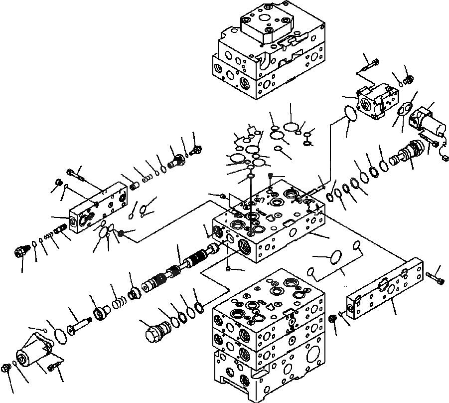 Схема запчастей Komatsu WA500-6 - H-8A ОСНОВН. КЛАПАН 2-Х СЕКЦИОНН. ДЛЯ ECSS (8/9) ГИДРАВЛИКА