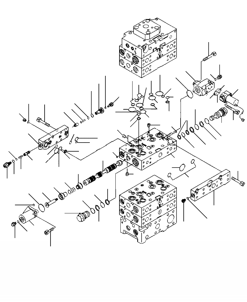 Схема запчастей Komatsu WA500-6 - H-8B ОСНОВН. КЛАПАН 3-Х СЕКЦИОНН. ДЛЯ ECSS (8/) ГИДРАВЛИКА