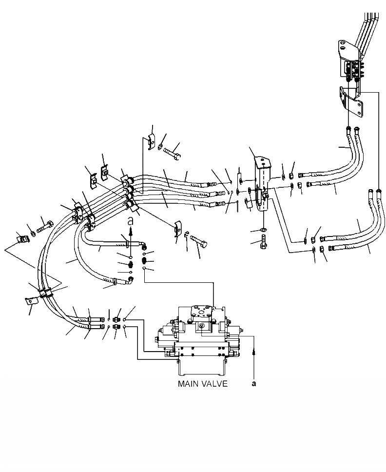 Схема запчастей Komatsu WA500-6 - H-7A ГИДРОЛИНИЯ ПЕРЕДН. ГЛАВН. ЛИНИЯ ГИДРАВЛИКА