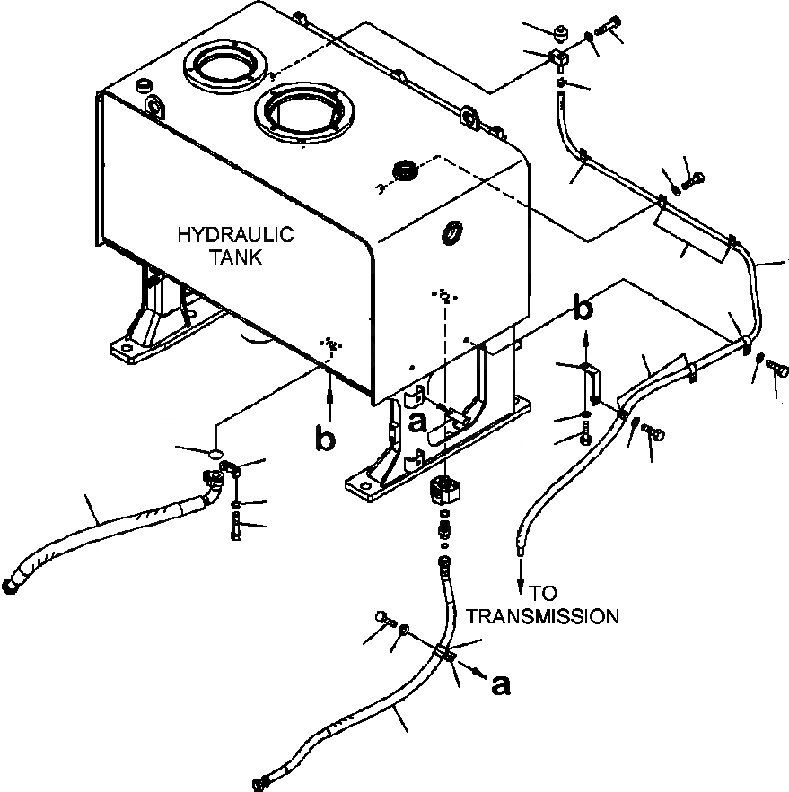 Схема запчастей Komatsu WA500-6 - H-B7 ГИДРОЛИНИЯ БАК ТРУБЫ (С ЭКСТРЕНН. УПРАВЛ.) (/) ГИДРАВЛИКА