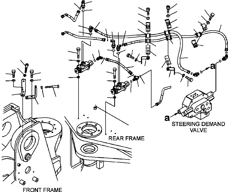 Схема запчастей Komatsu WA500-6 - H-A ГИДРОЛИНИЯ РУЛЕВОГО УПРАВЛЕНИЯ ЛИНИЯ КЛАПАНА ОСТАНОВКИ ГИДРАВЛИКА