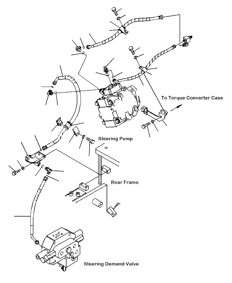 Схема запчастей Komatsu WA500-6 - H-7A ГИДРОЛИНИЯ РУЛЕВОГО УПРАВЛЕНИЯ ГЛАВН. ЛИНИЯ ГИДРАВЛИКА