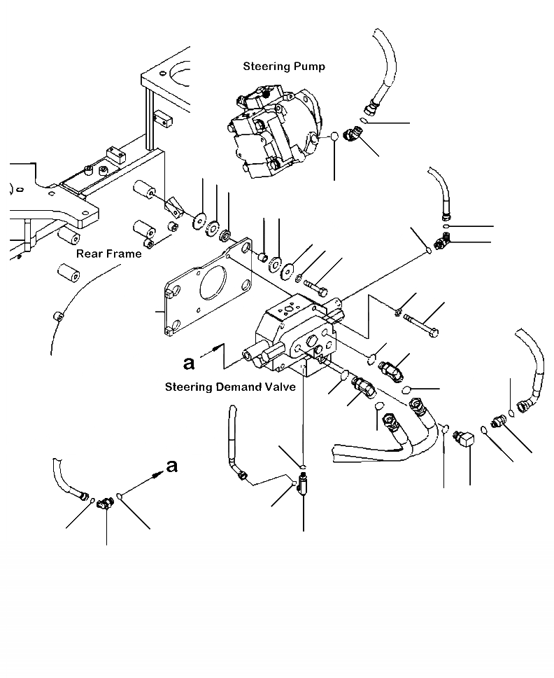 Схема запчастей Komatsu WA500-6 - H-9A ГИДРОЛИНИЯ РУЛЕВОГО УПРАВЛЕНИЯ КЛАПАН КРЕПЛЕНИЕ И СОЕД-Е (ДЛЯ ЭКСТРЕННОГО УПРАВЛЕНИЯ) ГИДРАВЛИКА