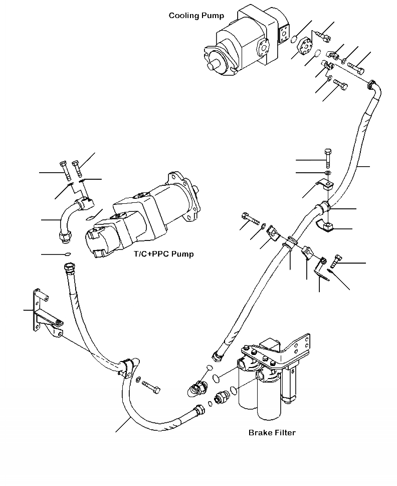 Схема запчастей Komatsu WA500-6 - K-9A УПРАВЛ-Е ТОРМОЗОМ ЗАДН. ЛИНИЯ - НАСОС - ФИЛЬТР. (ДЛЯ ТОРМОЗ. СИСТЕМА ОХЛАЖДЕНИЯ) OPERATORXD S ОБСТАНОВКА И СИСТЕМА УПРАВЛЕНИЯ